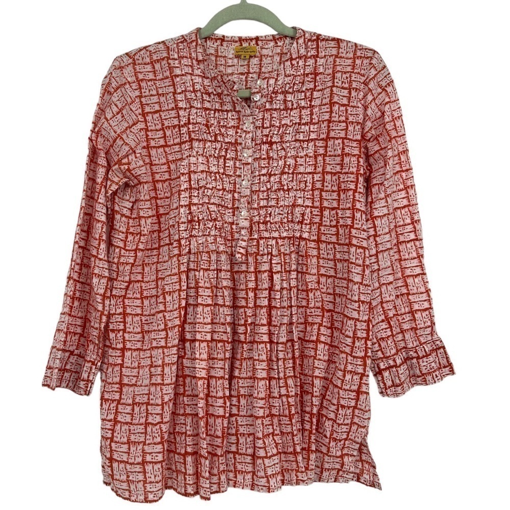 Roller Rabbit 100% Cotton Block Print Tunic Size … - image 1